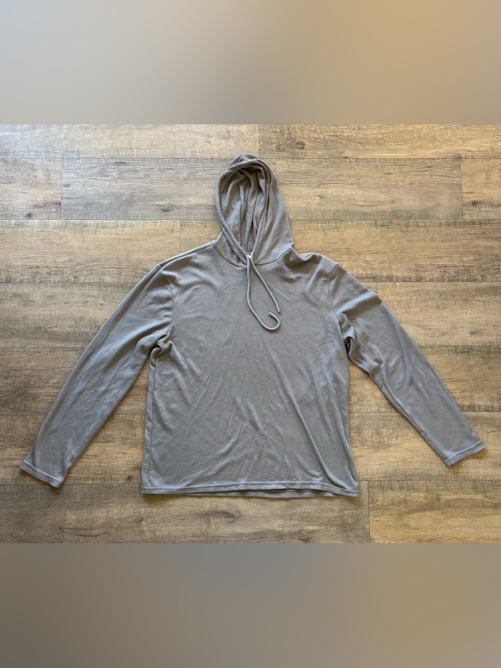 Highland Original men’s size XL gray long sleeve waffle knit pullover hoodie